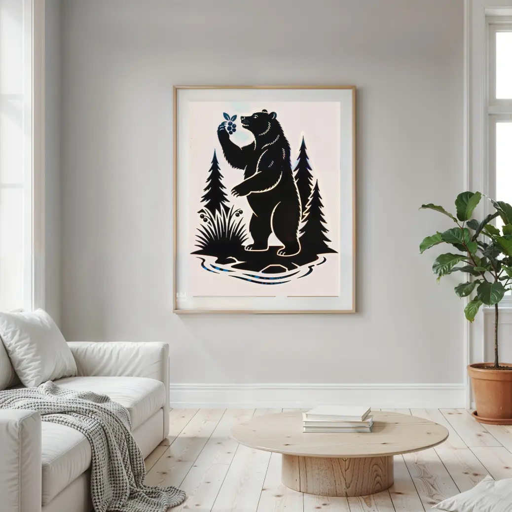 photo of a blank wall: Alt Text: A photo of a large, empty, and plain wall in a home. This &#34;blank wall&#34; represents the problem of finding good, affordable decor, which the $5 bear print aims to solve.